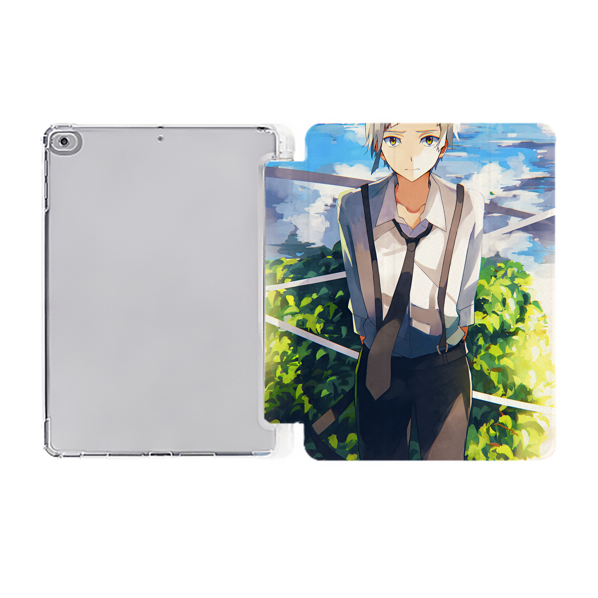 （画像用） 文豪ストレイドッグス Bungo Stray Dogs IPad ケース ペン収納付き 三つ折りスタンド PUレザー×シリコン 対応機種9.5/10.5/10.9インチ